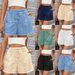 Summer Casual Women's Bohemian Beach Style Shorts Hollowed Out Elastic Drawstring Waist Regular Fit Polyester Bottoms_ecoleips.com