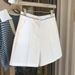 Women's Clothing Women's High-Waisted Color-Block Trousers Loose Fit Slimming Wide-Leg Cropped Mid-Length Summer Suit Shorts_ecoleips.com
