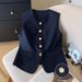 Women's Light Luxury Style Vest Casual Elegant Fashion Shoulder Length High End Outerwear For Spring_ecoleips.com