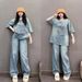 Women's American Retro Slim Fit Two-Piece Suit Loose Short Sleeve Trousers Casual Fashion Spring Summer Trendy Set_ecoleips.com