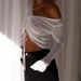 Women's Drawstring V Neck Long Sleeved Knit Top Sexy Retro Versatile Short Base Layer Summer 2025_ecoleips.com