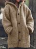 In-stock European And American Popular Women's Clothing Wish Mid-length Sweater New Cardigan Hooded Jacket_ecoleips.com