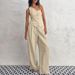Women's Clothing One Shoulder Vest High Waist Wide Leg Pants Two Piece Suit_ecoleips.com