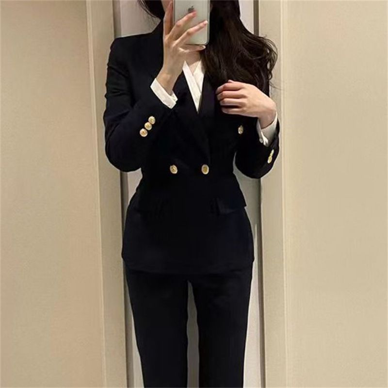Women's Clothing Professional Two Piece Suit For Women College Students Perfect For Job Interviews Wrinkle Free High Quality Spring Autumn Commuting_ecoleips.com
