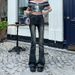 American Retro Cream-colored Stretch Denim Flared Pants, 2025 Autumn And Winter New High-waisted Straight-leg_ecoleips.com
