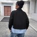 "Women's Plus Size Lightweight Coat - Patchwork Striped Design, Casual & Commuter Style, Early Spring/Autumn Outerwear"_ecoleips.com