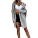 Women's Oversized Knit Hoodie Sweater - Soft Casual Pullover With Mid-Length Coat Design For Autumn & Winter_ecoleips.com