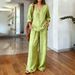 Women's Casual Spring Set V Neck Pullover Long Sleeve Top with Pants Spot Trade Cross Border New 2026_ecoleips.com