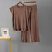 Women's Clothing Knitted Casual Suit Sleeveless Vest Sweater Wide Leg Pants Two Piece Suit_ecoleips.com