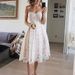Elegant Lace Sleeveless Camisole Dress, Solid Color Chiffon A-Line Midi Dress For Women, Breathable Spring Summer Casual Dress_ecoleips.com