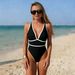 European And American Style Slimming One Piece Swimsuit Sexy Bikini Beach Vacation Swimwear In Stock_ecoleips.com