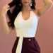 Women's Fashion Sleeveless Halter Neck Top Solid Color Sexy Tie Waist Short Vest Style_ecoleips.com