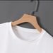 Women's White Cotton T-Shirt Short Sleeve Letter Print Loose Fit Versatile Top Trendy Summer_ecoleips.com