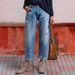 2025 Cross-Border Hot-Selling European And American New Women's Ripped Straight Non-Stretch Versatile Jeans_ecoleips.com