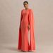 ng2510292 European And American Style Autumn Winter Women's For Banquet Party Evening Gown Solid Color Round Neck Pleated Shawl_ecoleips.com