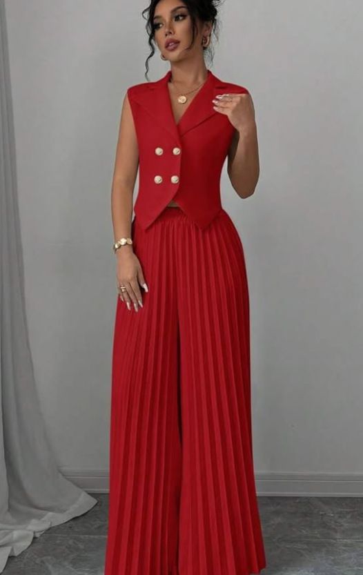 New Fashion Vest Vest Pleated Skirt Suit Women's Clothing_ecoleips.com