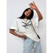 Street Style Vintage Angel Letter Print Design T-Shirt Casual Loose Versatile Trend Summer Top For Women_ecoleips.com