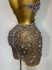 Sexy Sparkly Diamond Backless Short Dress 2025 Women Sleeveless Mesh See Through Evening Birthday Gown Singer Stage Outfit X47U_ecoleips.com