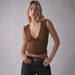 2025 Summer New Deep V-Neck Pleated Sleeveless Tank Top With Sweet And Spicy Design For Layering Or Wearing Alone_ecoleips.com