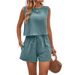 Women's Fashion Two Piece Set Sleeveless Top And Shorts Loose Fitting European And American E Commerce_ecoleips.com