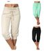 Women's Summer Cropped Pants Loose Fit Beaded Slimming Mid-Length Sporty Casual Style Fashion Export Capris_ecoleips.com