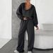 Women's plus Size Two Piece Set European American Style Autumn Winter Loose Fit Slimming Hooded Sweatshirt Sportswear Solid Color Long Sleeve_ecoleips.com