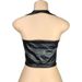 2026 Cross-Border European And American Style Women's Halter Neck Tie Sexy Hollow Matte Leather Cropped PU_ecoleips.com