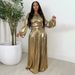 Voya Voya European And American Foreign Trade Women's Clothing New Round Neck Lantern Sleeve Sexy Waist-cinching 2-Piece Set_ecoleips.com