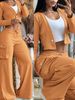 Casual Long-Sleeve Top & Pants Set – Breathable Polyester Comfort Wear For Women (Multiple Colors & Prints)_ecoleips.com