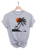 European And American Cross-border Foreign Trade Women's Floral Letter Print Round-neck Short-sleeve T-shirt Top_ecoleips.com