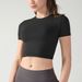 Women's Clothing Short Sleeved Waist Slimming Sports Fitness Clothes Tops Round Neck Breathable Quick Drying Pilates T Shirt_ecoleips.com