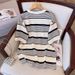 Cross-border Plus-size Clothing, Diamond-embellished, Age-reducing Striped Casual Suit, Women's Summer Loose_ecoleips.com