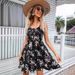 2026 European And American Summer New Elegant Sleeveless Pullover Printed Elastic Waist Strap Short Dress For_ecoleips.com