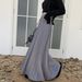 High-Waisted Knitted Midi Skirt Solid Color Minimalist Style Drawstring Casual Korean Mid-Length Pleated New Autumn Winter_ecoleips.com