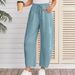Women's Clothing Sports Pants Drawstring Pocket Nine Point Pants Sweatpants_ecoleips.com