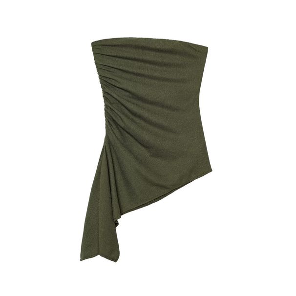 Women's Stylish Off-Shoulder Straight Neck Bandeau Top Summer New Arrival Casual Elegant Fashionable_ecoleips.com