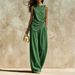 Best-selling 2026 Summer Cross-border Women's Clothing Set: Striped Fashion Design, Sleeveless High-waisted Wide-leg Pants, Two-piece Set_ecoleips.com