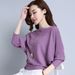 Batwing 2020 Spring And Autumn New Loose College Style Solid Color Pullover Short Long Sleeve Knit Sweater Base Shirt_ecoleips.com