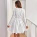 European And American Cross-border 2026 Elegant Women's Solid Color Lace Patchwork Mini Holiday Drs With Scalloped_ecoleips.com