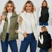 Women's Clothing Quilted Vest With Stand Collar Warm Padded Sleeveless Jacket For Winter, Lightweight Polyester Fill Zip Front Casual Office Wear_ecoleips.com
