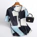 Women's Clothing Simulation Silk T Shirt Tops Summer Ice Silk Printing Mother's Dress To Cover The Belly And Show Thin Large Size Bottoming Shirt_ecoleips.com