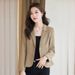 Short Blazer For Petite Women 2024 Spring Autumn New Fashionable And Elegant Small Suit With Unique Design_ecoleips.com