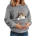 Aria Basics European And American Autumn/Winter Women's Flannel Hoodie With Pet Pocket Design_ecoleips.com