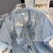 Short Sleeved Denim Shirt Jacket For Women In Summer Thin New Small Casual Loose Short Tops_ecoleips.com