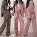 Women's Casual Design Top And Trousers Suit Small Suit Retro Jacket Slim Fashion Spring And Autumn_ecoleips.com