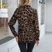 Wild & Chic Women's Long-Sleeve Leopard Print Shirt – Stylish Polyester Blouse With Statement Collar – Trendy Button-Up Top (S-XXL)_ecoleips.com