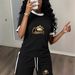 Queen Crown Print Women's Summer Outfit Set Short Sleeve Top & Shorts Casual Luxury England Style Fashion Polyester_ecoleips.com
