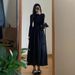 Aria Basics Aria Basics Early Spring Fashionable Black Knitted Set For Women 2025 New Style Long Dress_ecoleips.com