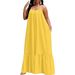 Women's Loose Fit Sexy Halter Flowy Maxi Dress – Plus Size Slimming Casual Resort Gown 2026_ecoleips.com