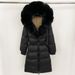 Elegant Fox Fur-Trimmed Down Coat – Long Hooded Winter Jacket For Women (Black/Khaki/Olive, S-XXL)_ecoleips.com
